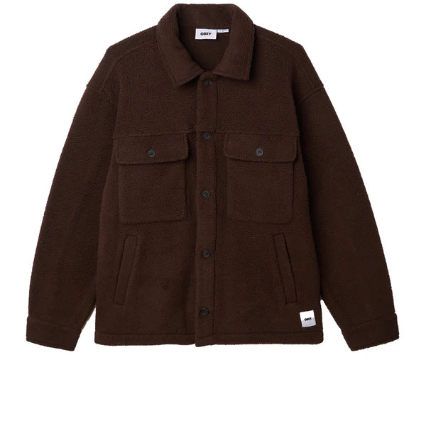 OBEY THOMPSON SHIRT JACKET JAVA BROWN