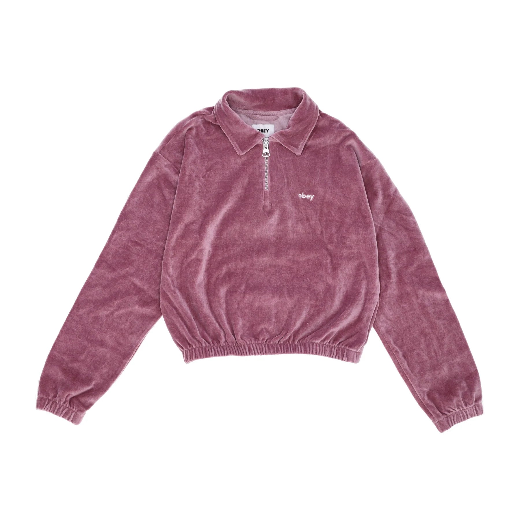 W OBEY ENZO QUARTER ZIP POLO LILAC CHALK