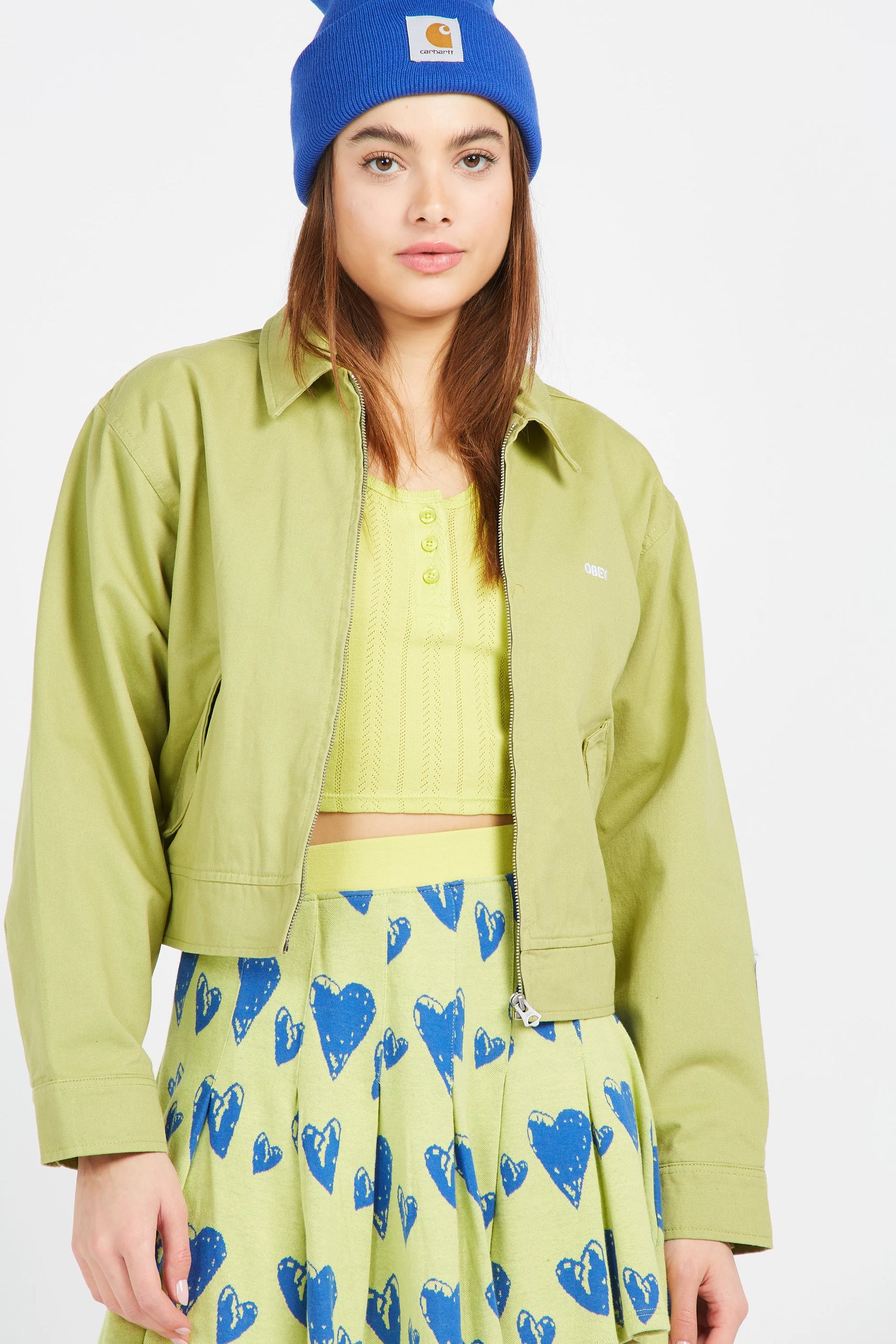 W OBEY BRIANA BLOUSON JACKET BAY LEAF