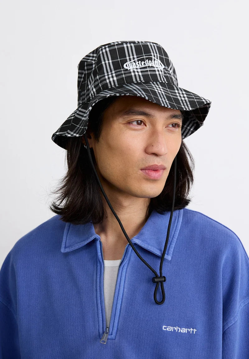 WASTED PARIS YARD TARTAN SAFARI HAT BLACK/WHITE