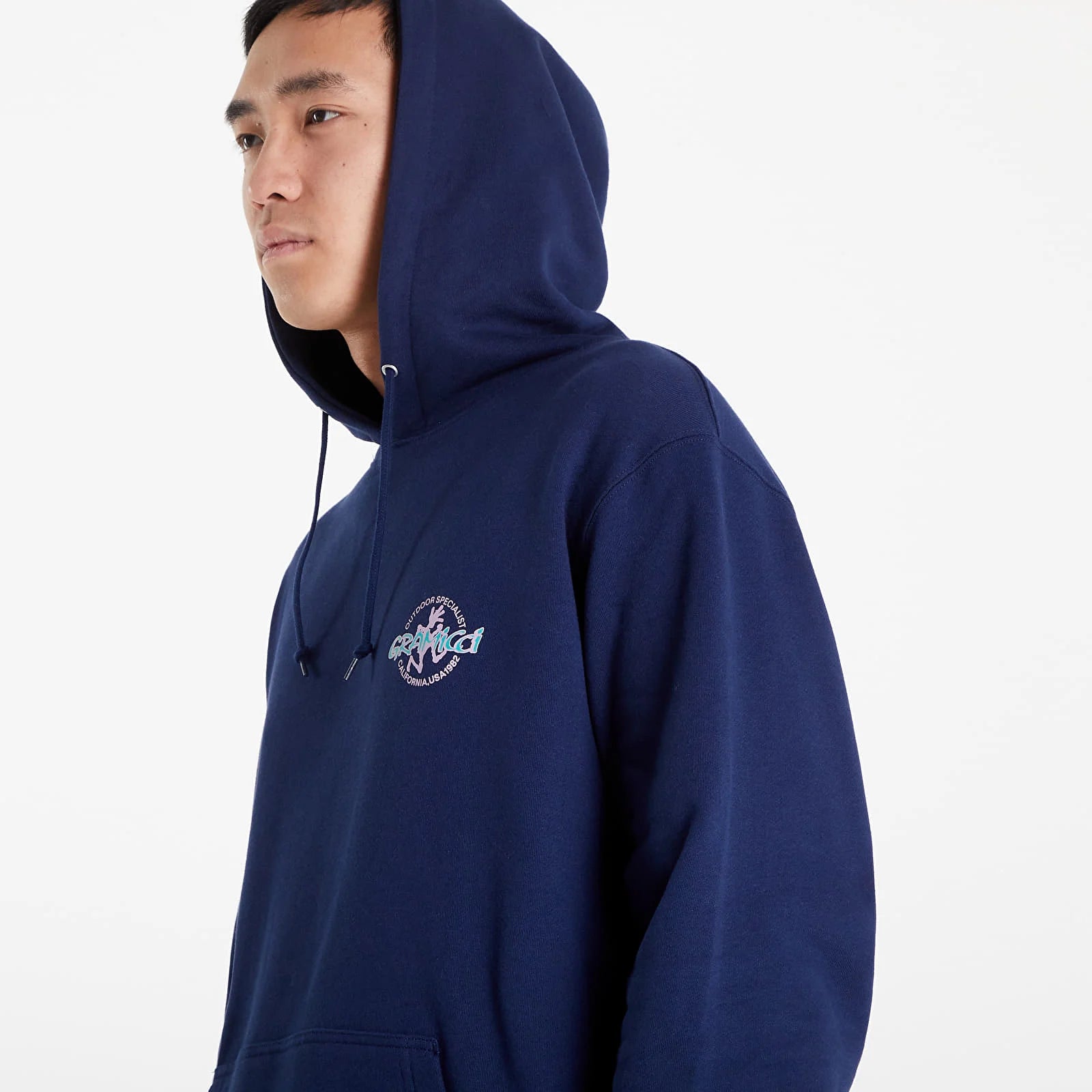 GRAMICCI RUNNING MAN HOODED SWEATSHIRT NAVY