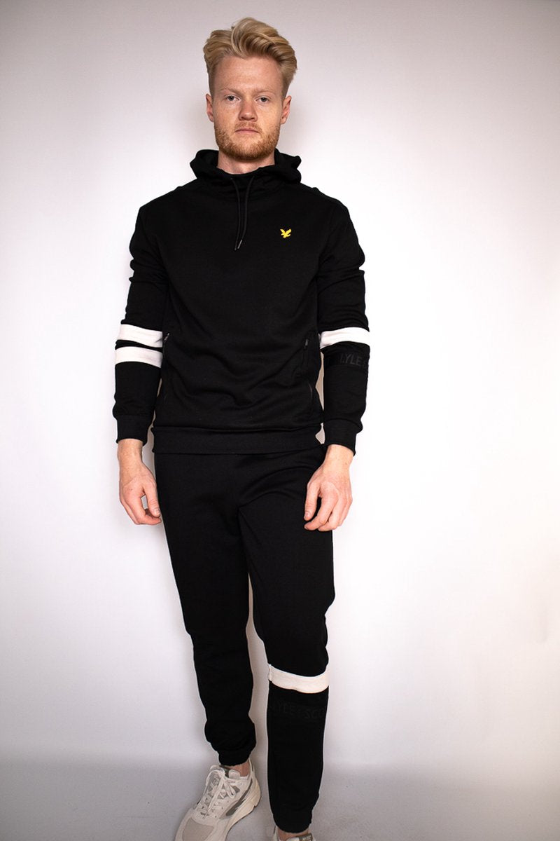 LYLE & SCOTT STRIPE SWEAT TRACKIES JET BLACK