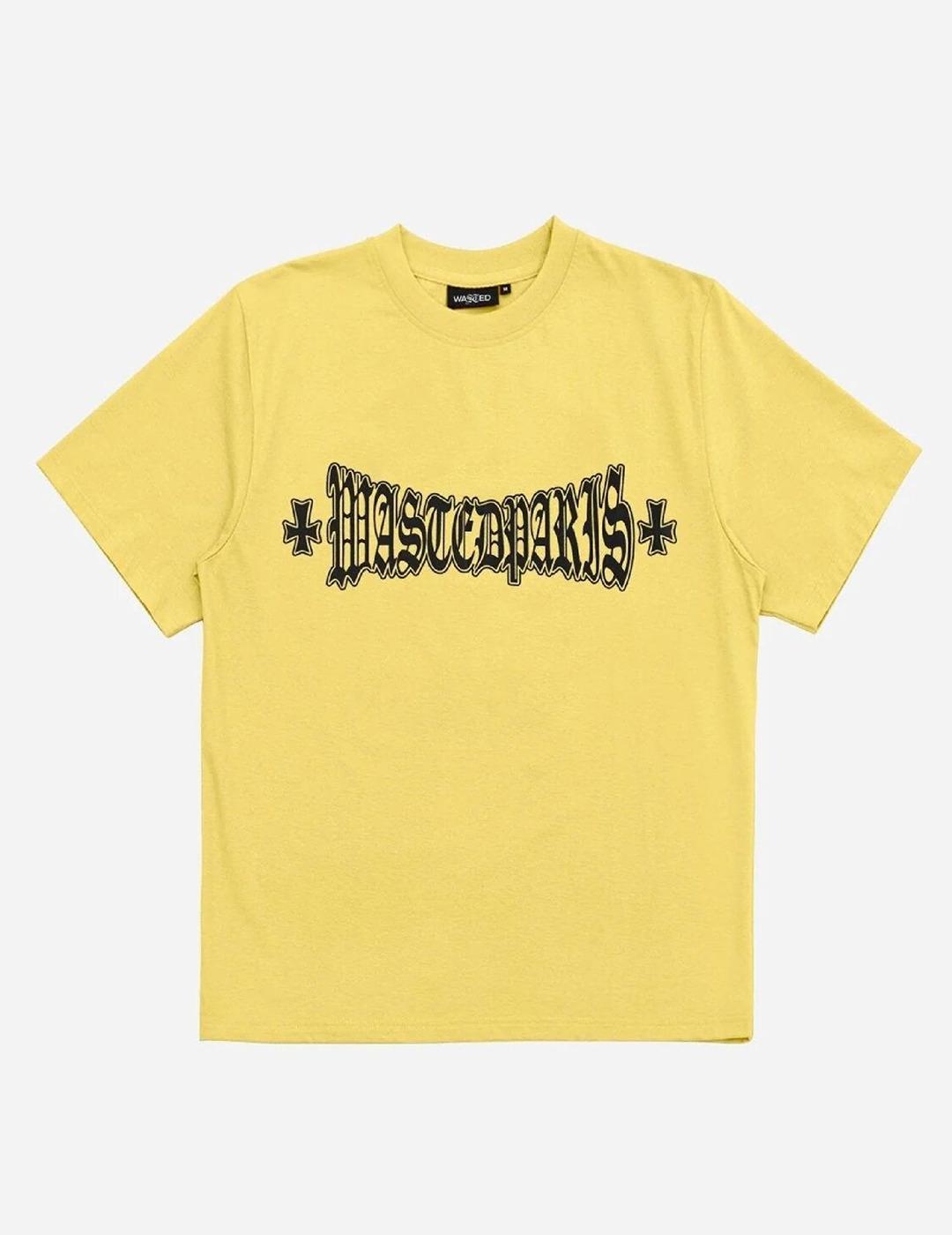WASTED PARIS T-SHIRT LONDON CROSS CAB YELLOW