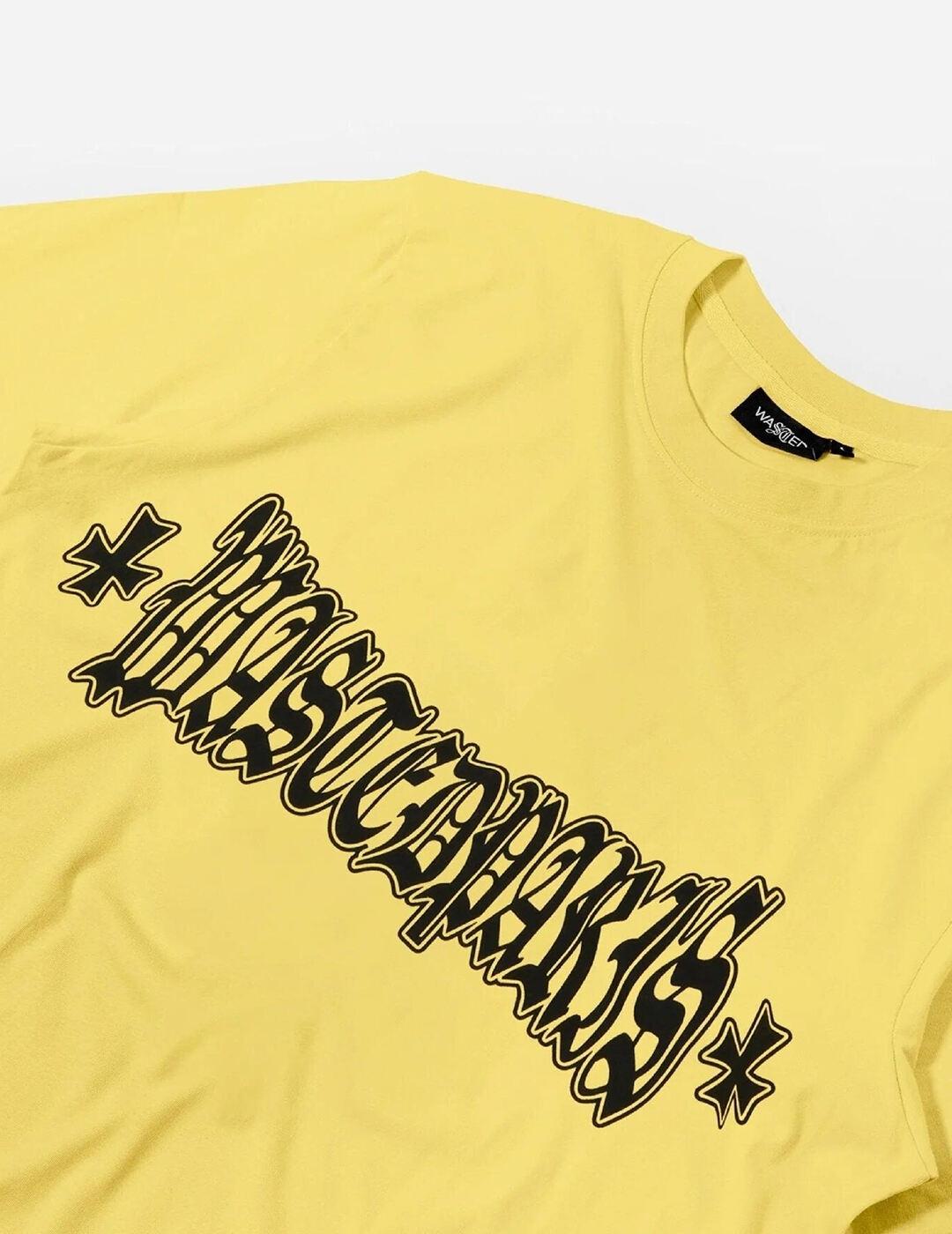 WASTED PARIS T-SHIRT LONDON CROSS CAB YELLOW