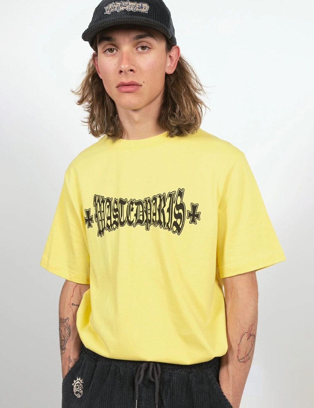 WASTED PARIS T-SHIRT LONDON CROSS CAB YELLOW