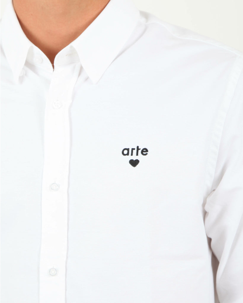 ARTE STOCKTON HEART PATCH SHIRT WHITE