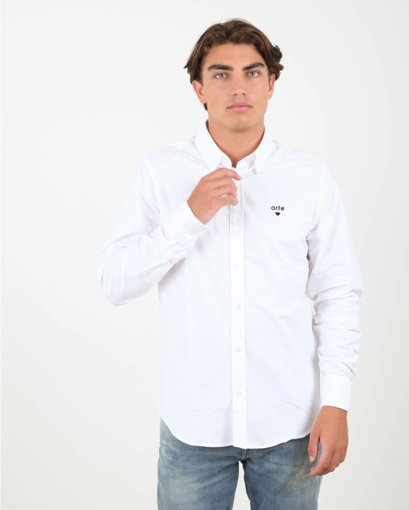 ARTE STOCKTON HEART PATCH SHIRT WHITE