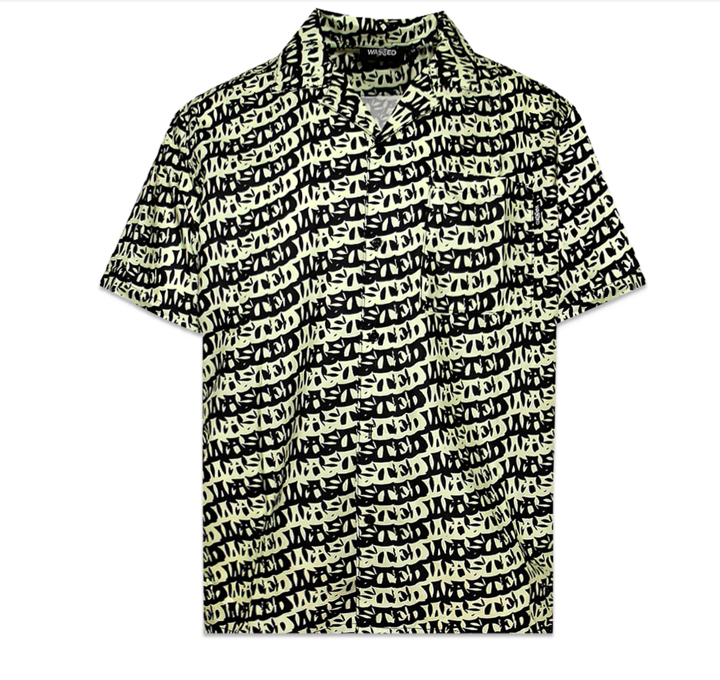WASTED PARIS SHIRT ALLOVER METHOD LIME YELLOW BLACK
