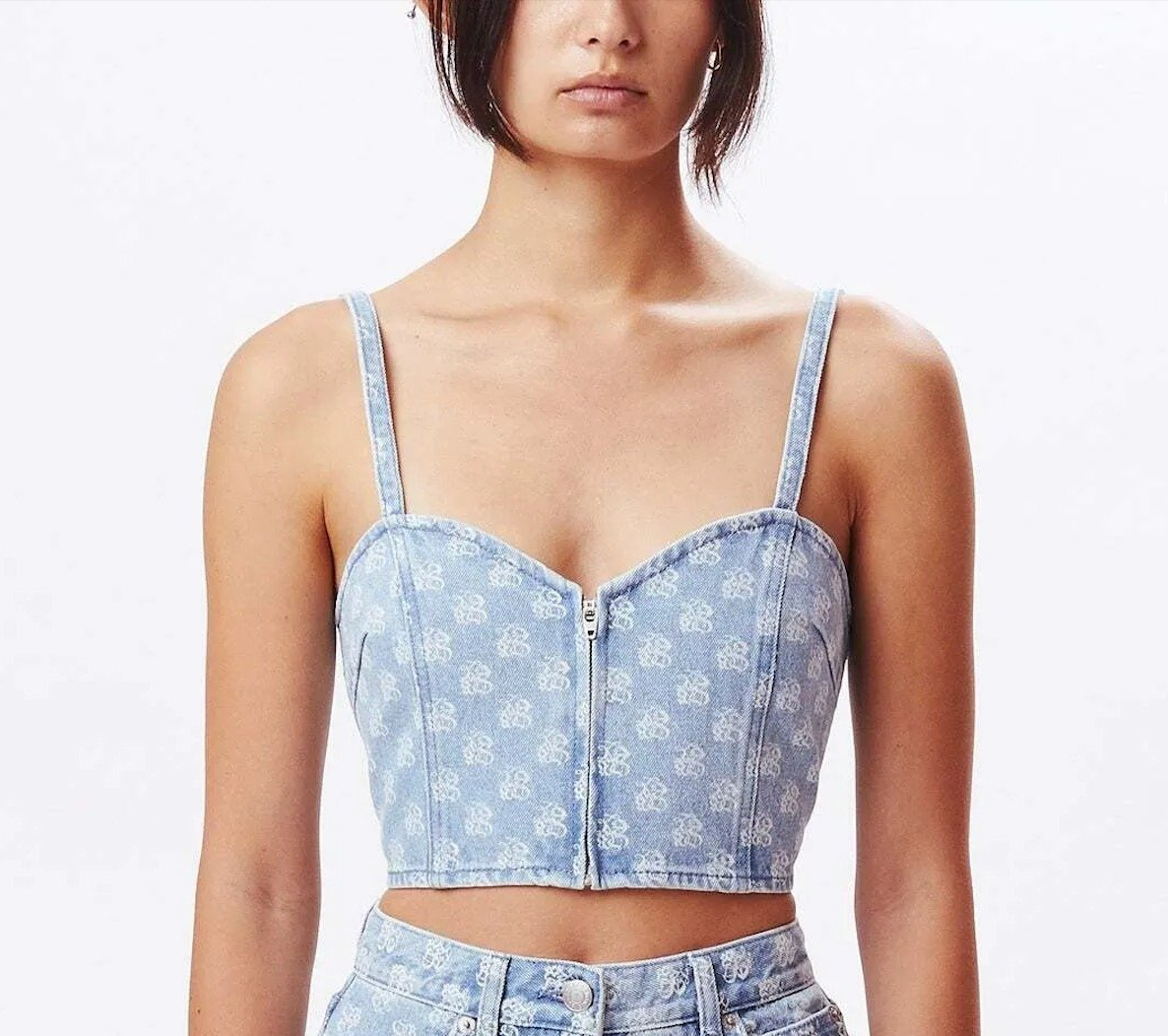 W OBEY TOP CLASH DENIM TOP LIGHT INDIGO