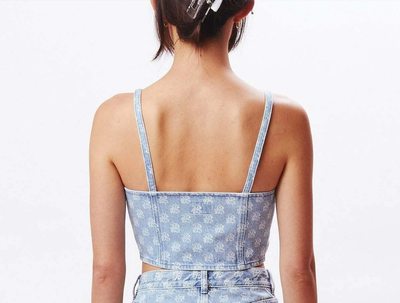 W OBEY TOP CLASH DENIM TOP LIGHT INDIGO