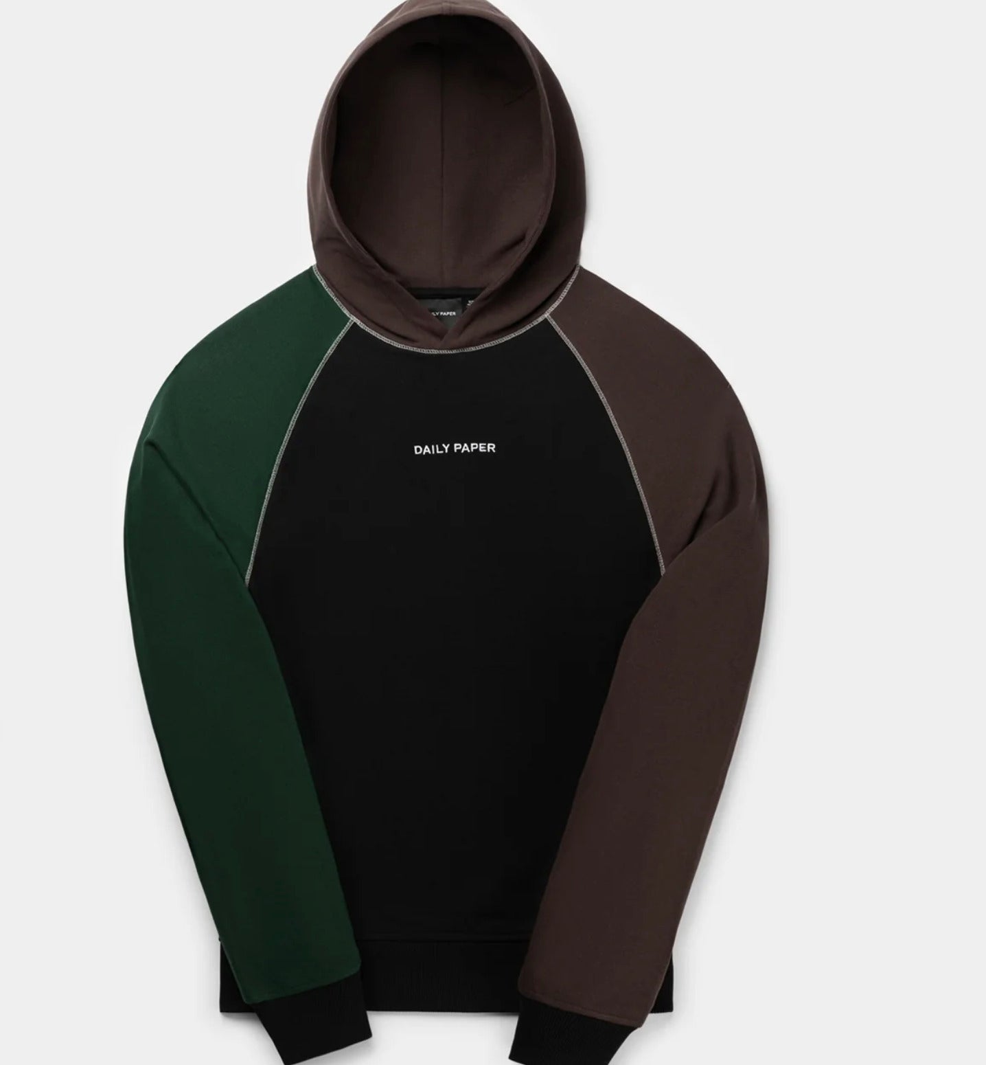 DAILY PAPER RIDHA HOODIE BLACK SYRUP BROWN PINE GREEN