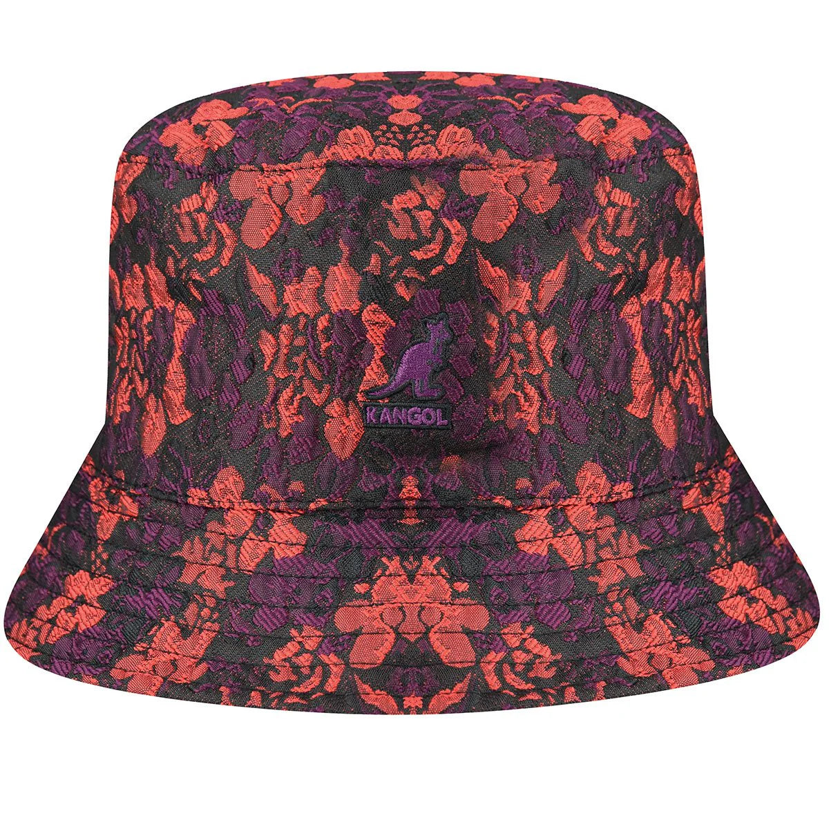 KANGOL FLORAL JACQUARD REV BUCKET CRANBERRY