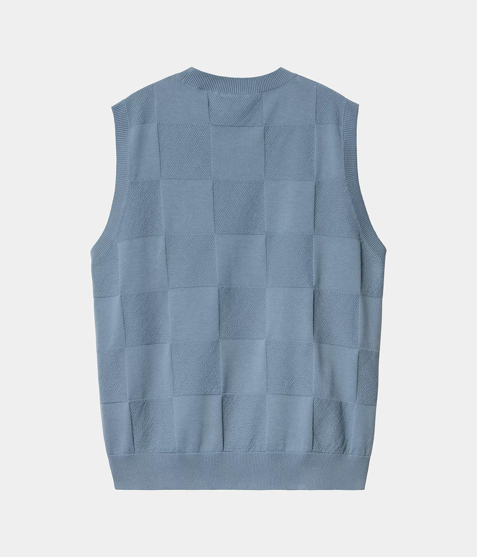W CARHARTT CHECKER VEST SWEATER FROSTED BLUE