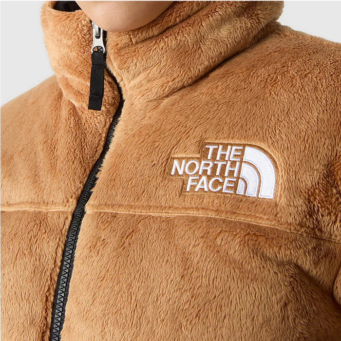 W THE NORTH FACE VERSA VELOUR NUPTSE JACKET ALMOND BUTTER