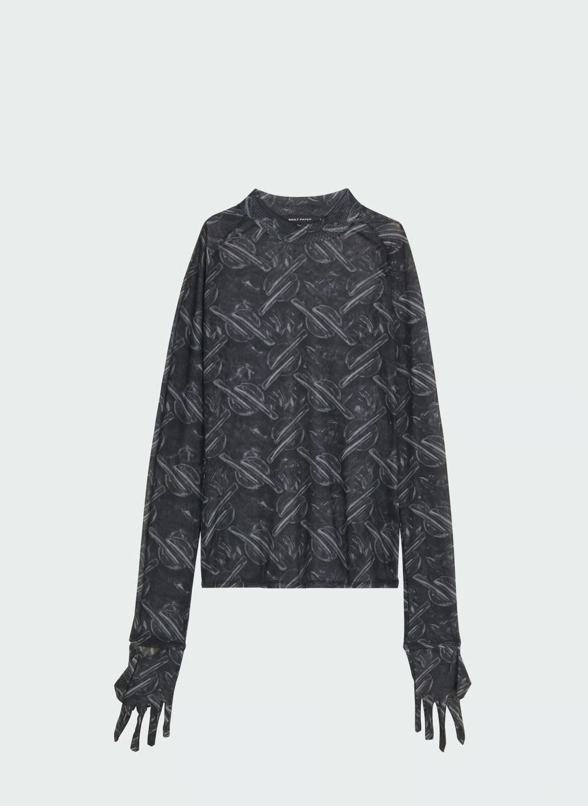 W DAILY PAPER FERA BUBBLEWARPE TOP BLACK AOP