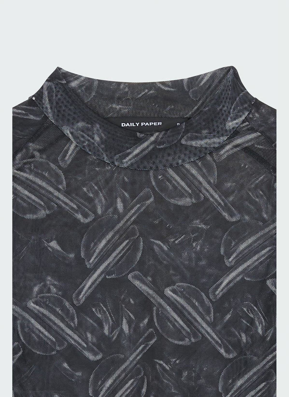 W DAILY PAPER FERA BUBBLEWARPE TOP BLACK AOP