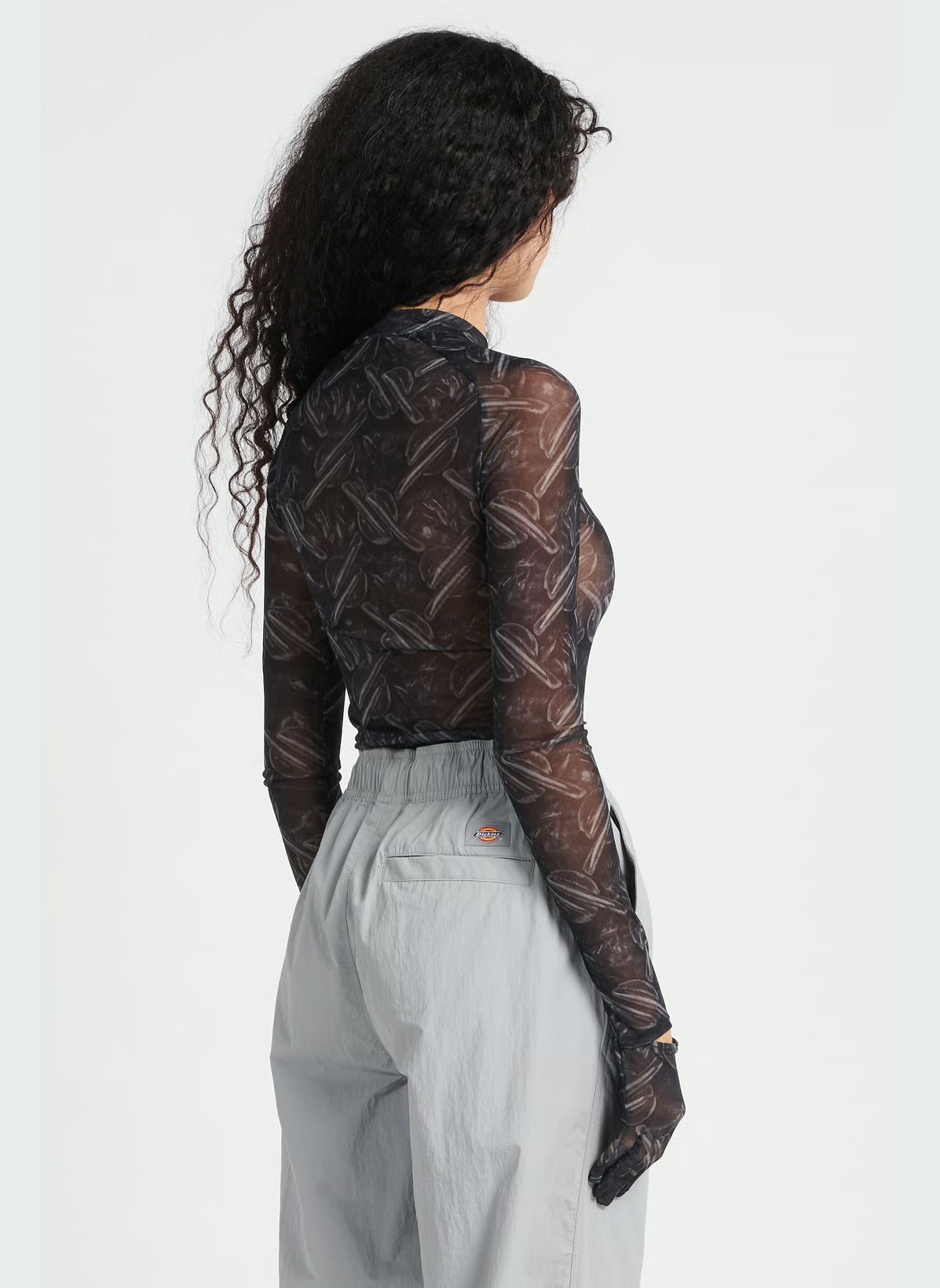 W DAILY PAPER FERA BUBBLEWARPE TOP BLACK AOP