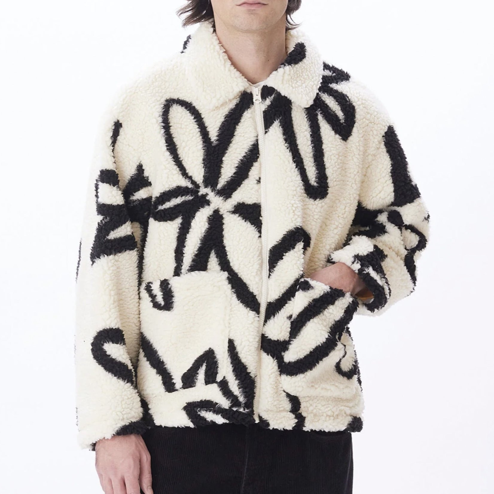 OBEY PORTIONS SHERPA JACKET UNBLEACHED MULTI