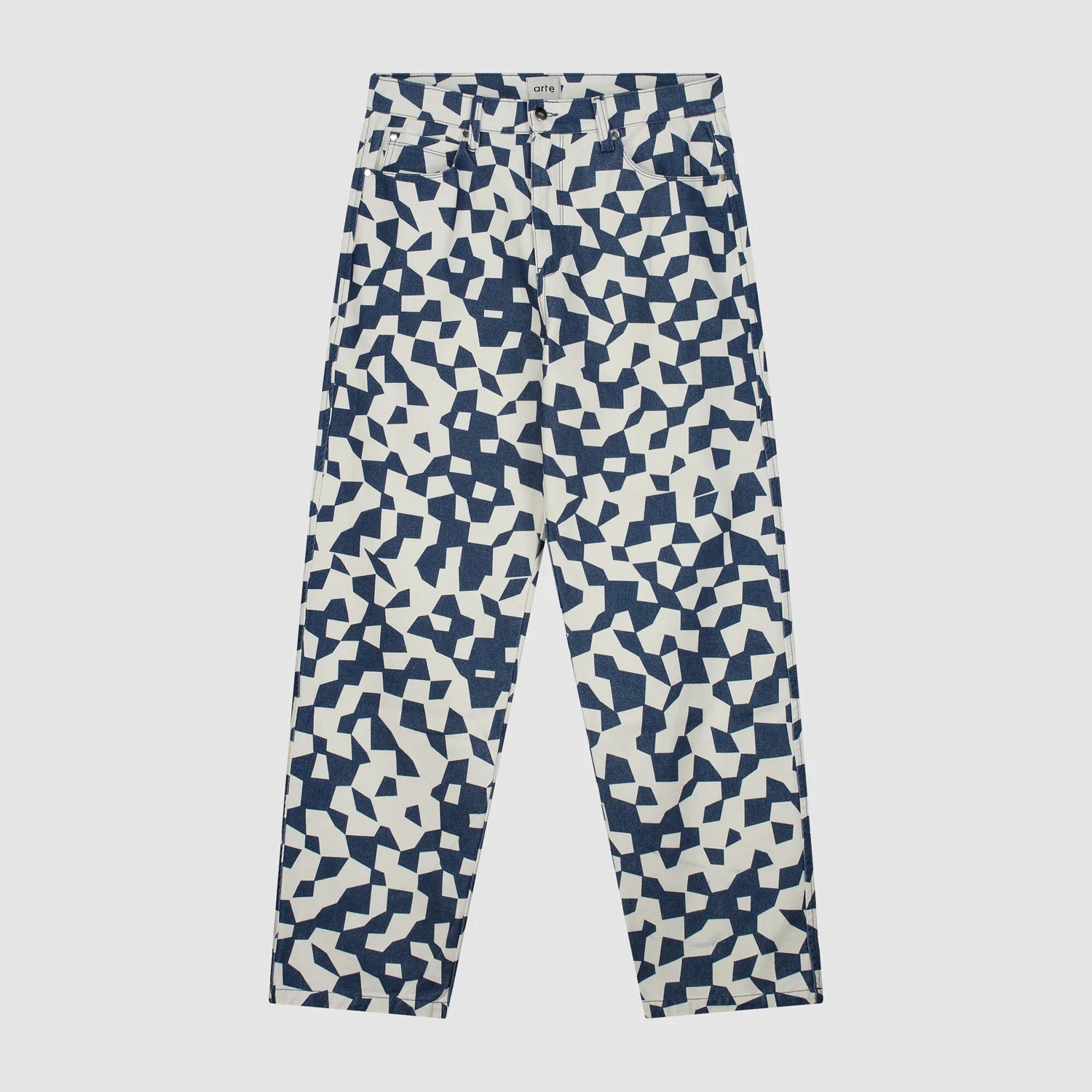 ARTE PAUL ABSTRACT PANTS NAVY WHITE