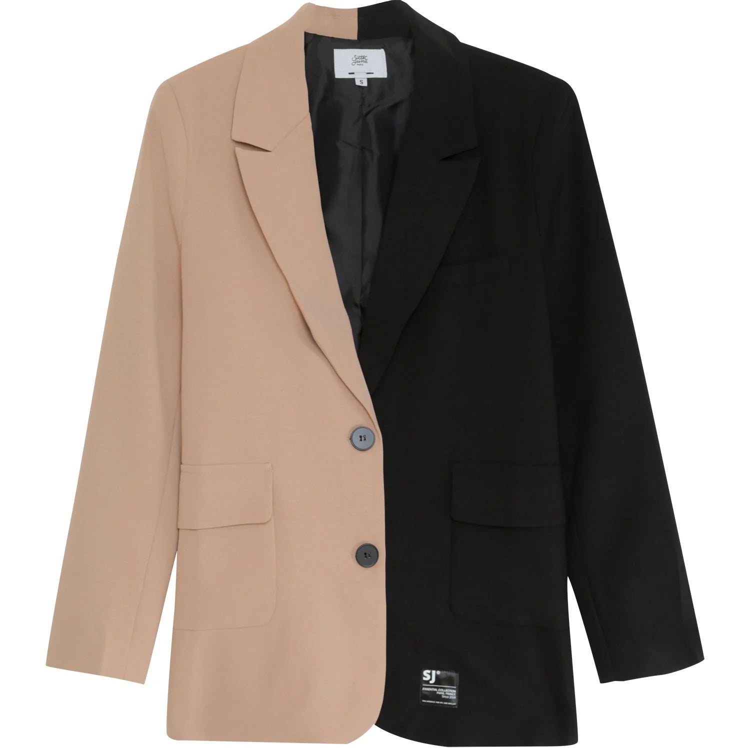 W SIXTH JUNE BICOLOR BLAZER BLACK/BEIGE