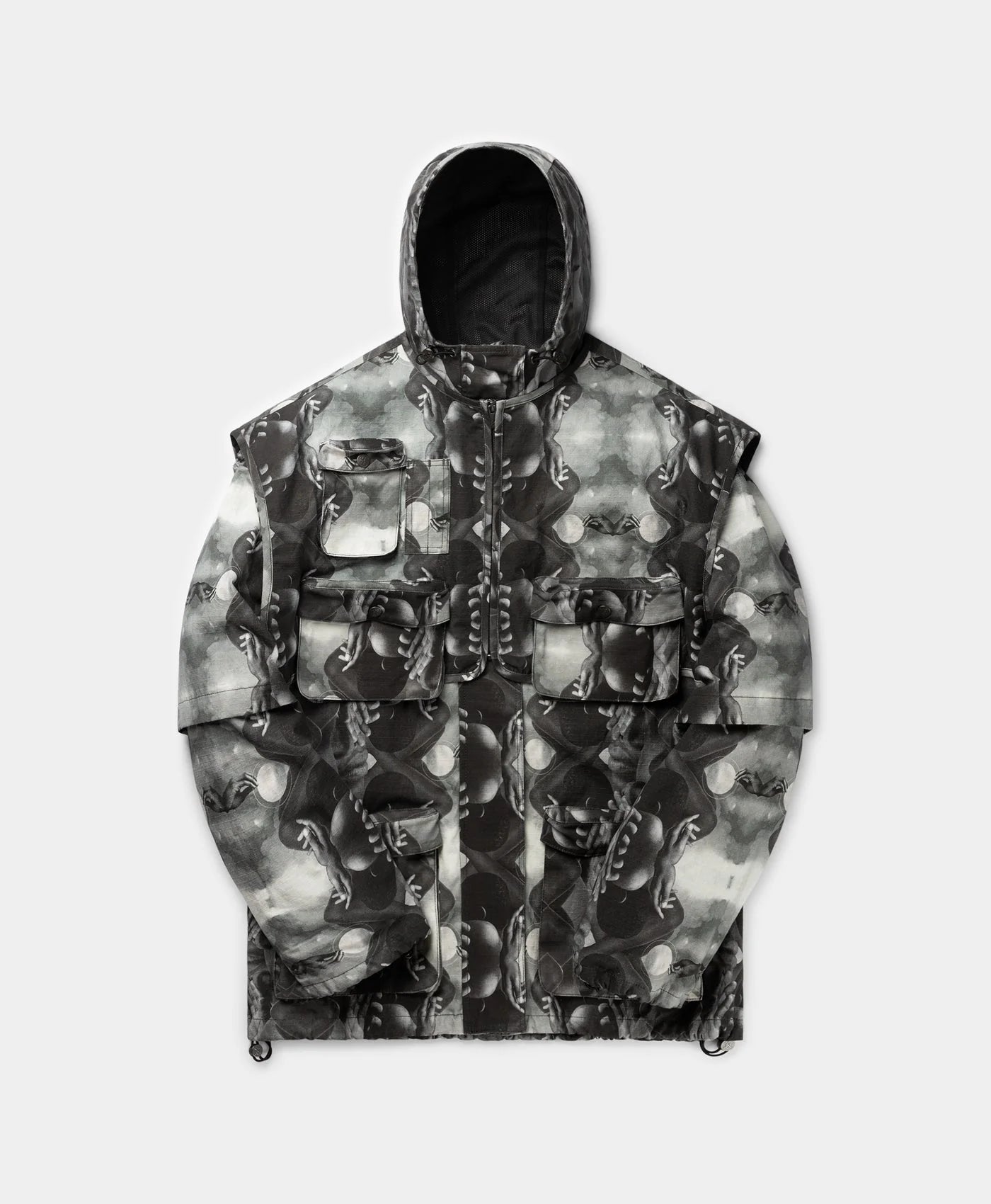 DAILY PAPER SOURCE LANDSCAPE TRACK JACKET BLACK WHITE