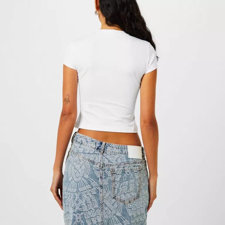 W DAILY PAPER GLOW CROPPED SS T-SHIRT WHITE