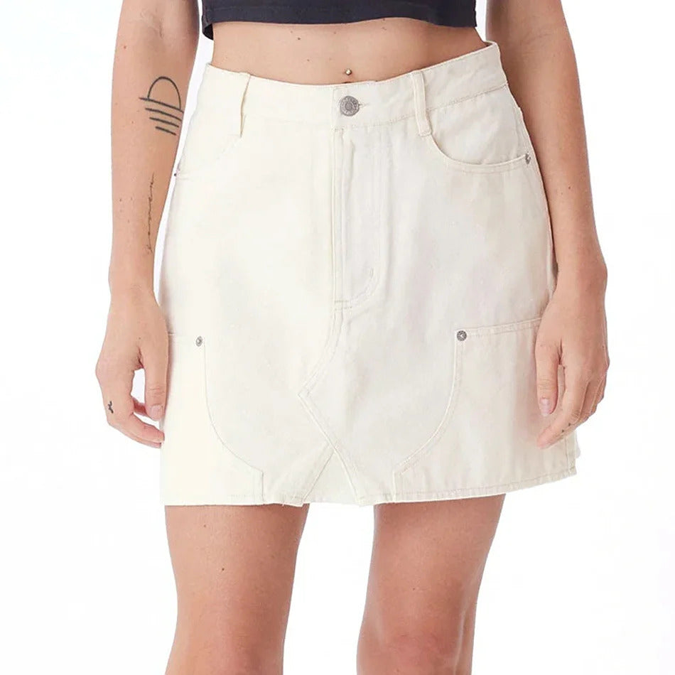 W OBEY BIBI CARPENTER SKIRT UNBLEACHED