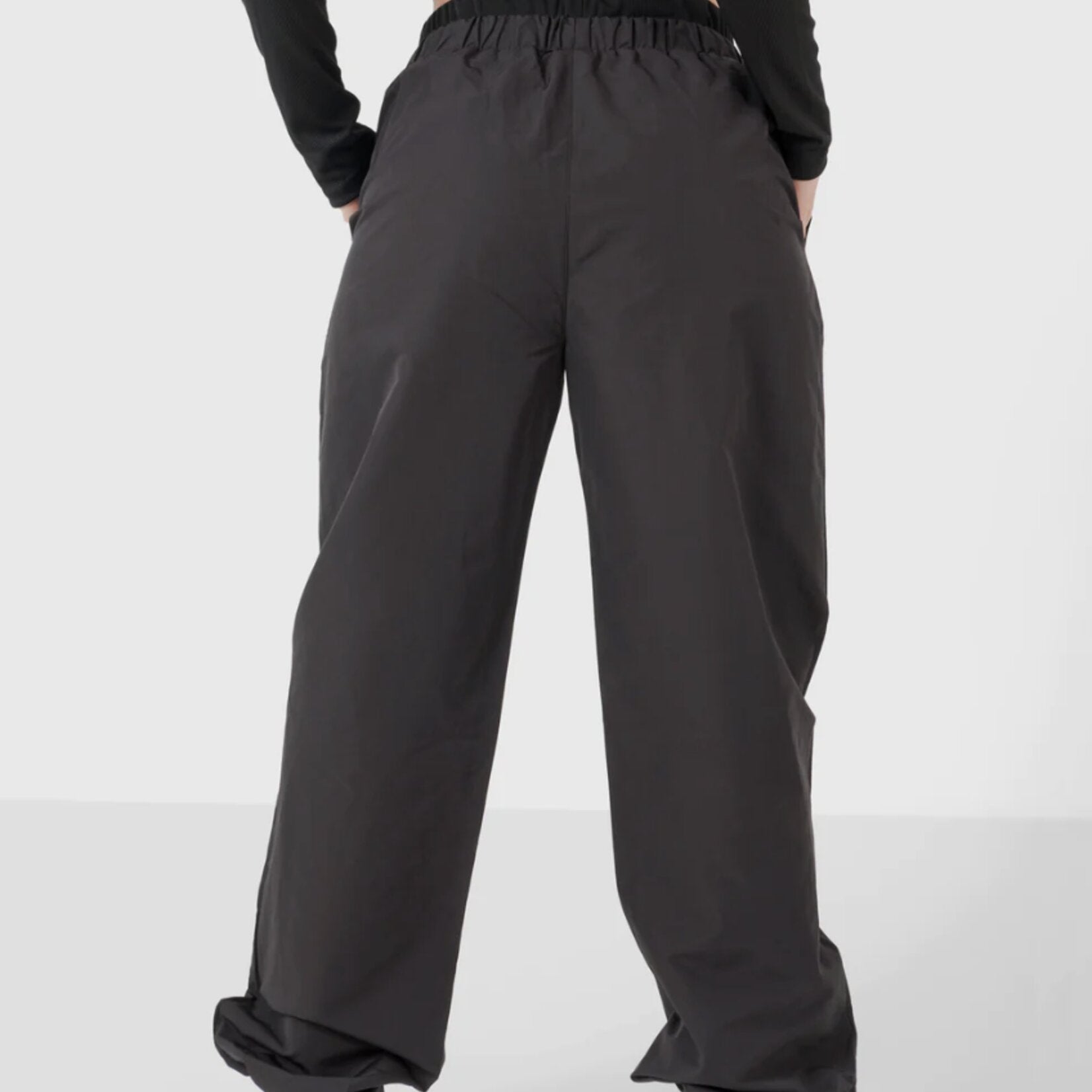 W SIXTH JUNE DOUBLE WAIST NYLON JOGGER BLACK