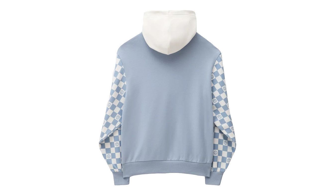 W VANS PEACE CHECKBOARD BLOCKED HOODIE BLACK DREAM BLUE