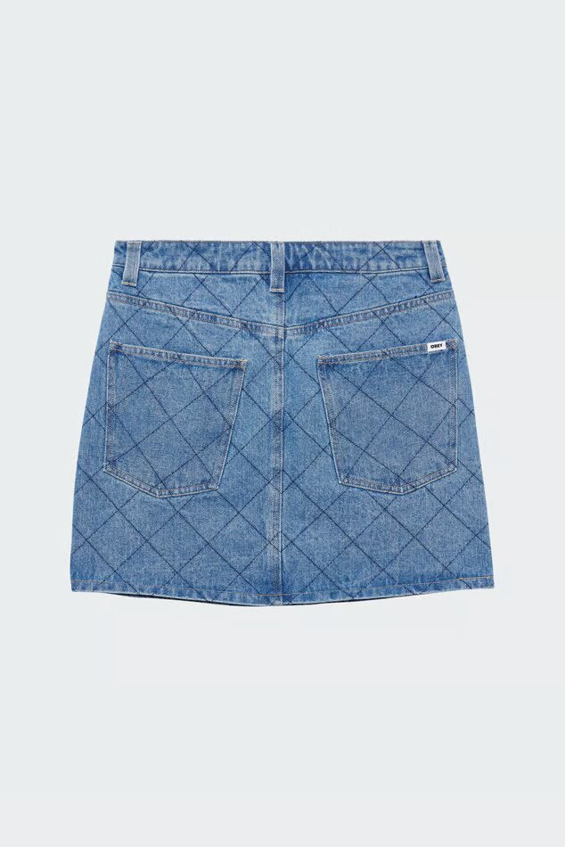 W OBEY KALLIE DENIM SKIRT LIGHT INDIGO
