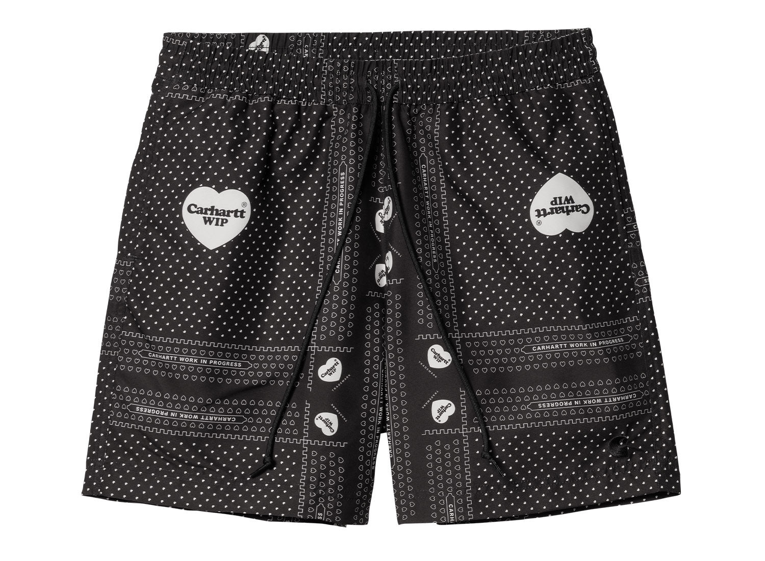CARHARTT SLATER SWIM TRUNKS HEART BANDANA PRINT/BLACK
