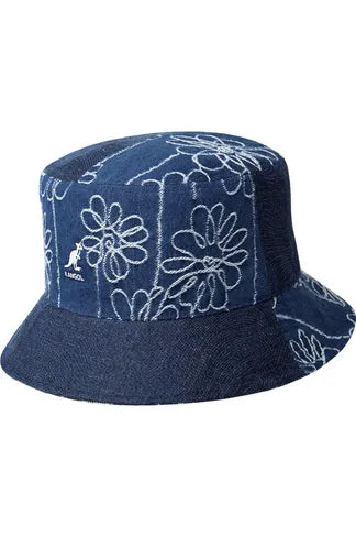KANGOL DENIM MASHUP BUCKET BLUE FLO