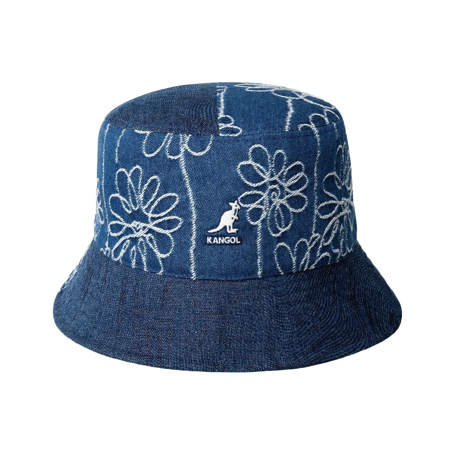 KANGOL DENIM MASHUP BUCKET BLUE FLO