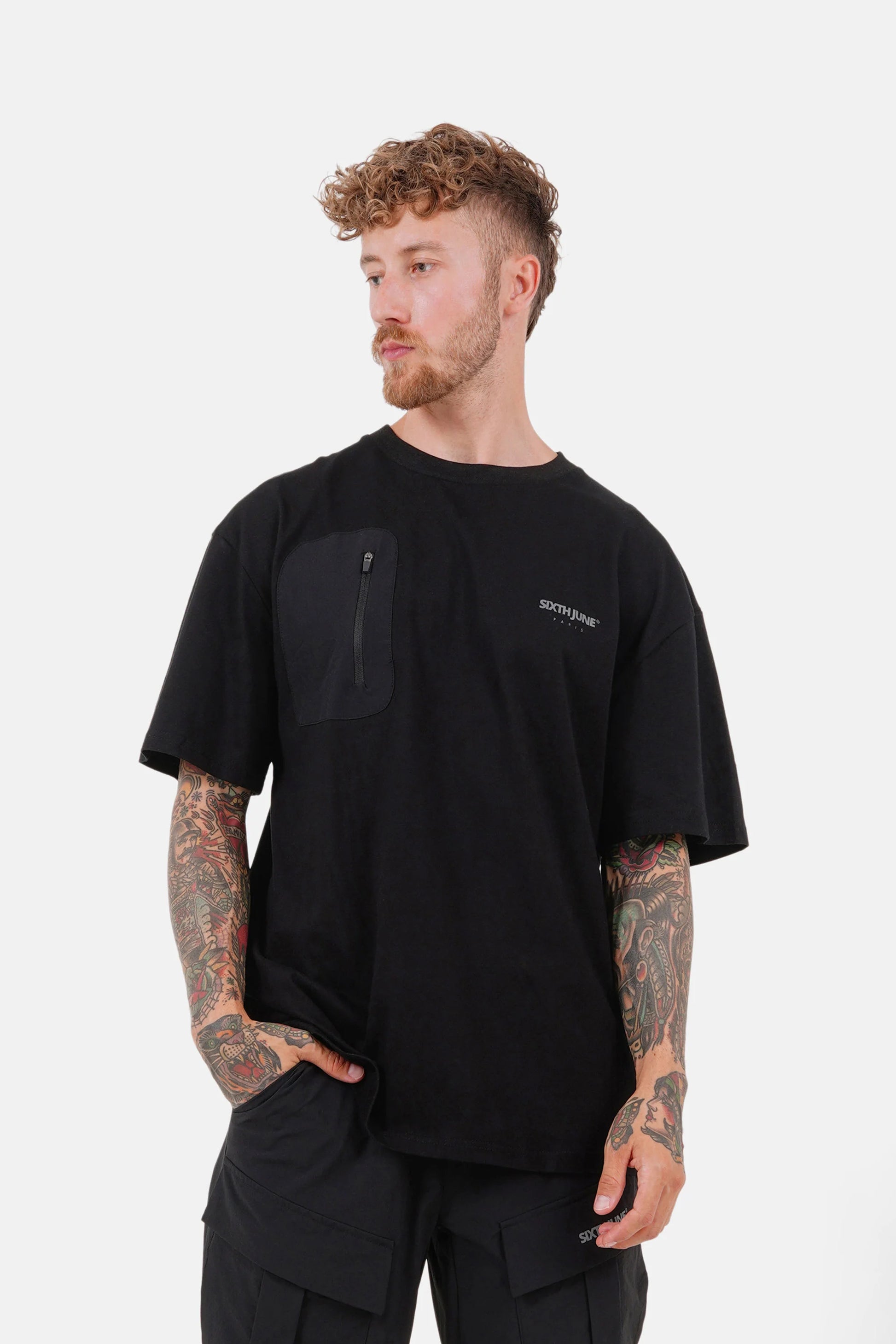 SIXTH JUNE NYLON TECH SS TSHIRT O/S BLACK