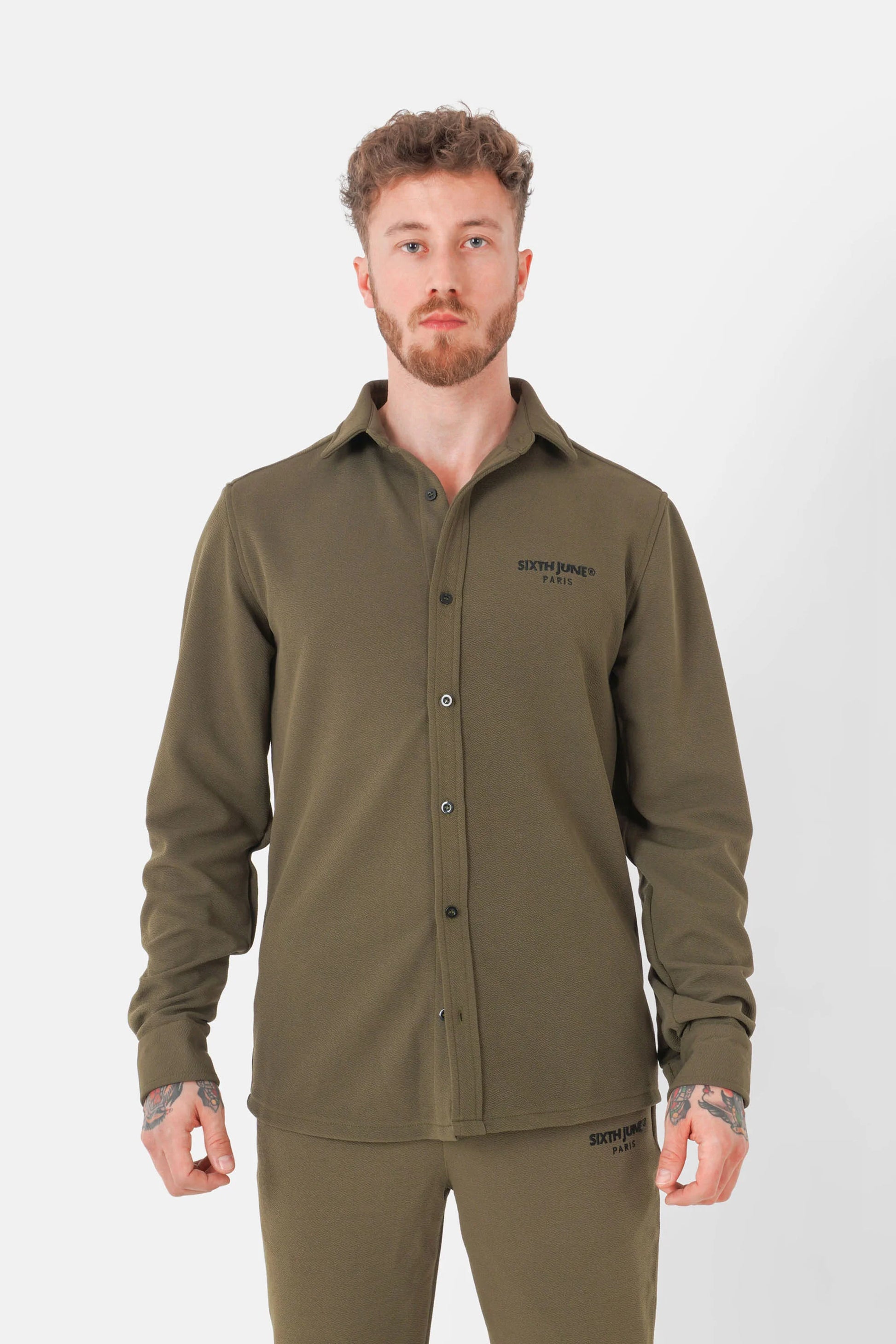 SIXTH JUNE CLASSIC TEXTURED SHIRT KHAKI