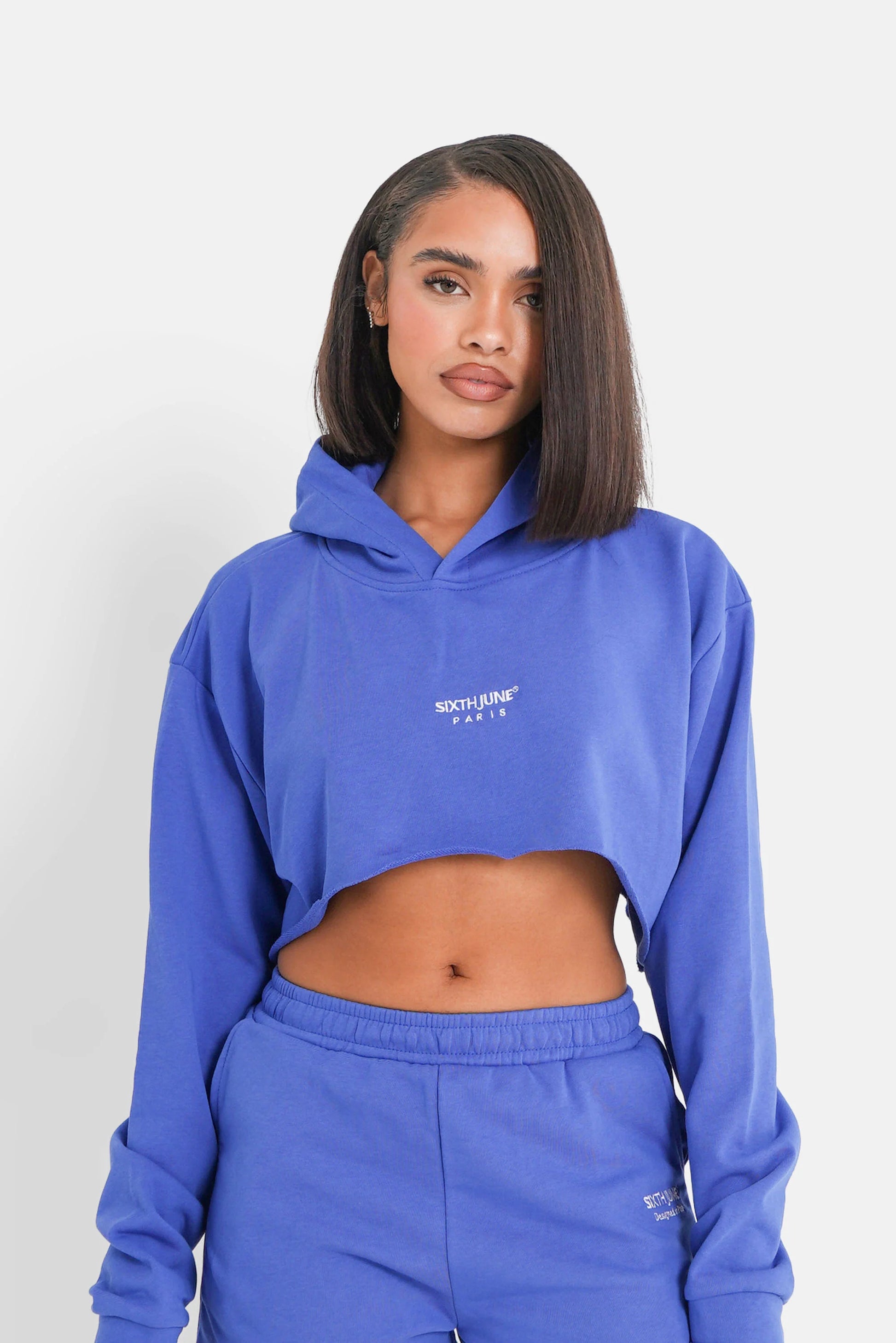 W SIXTH JUNE LOVE MATTERS BASICS HOODIE BLUE