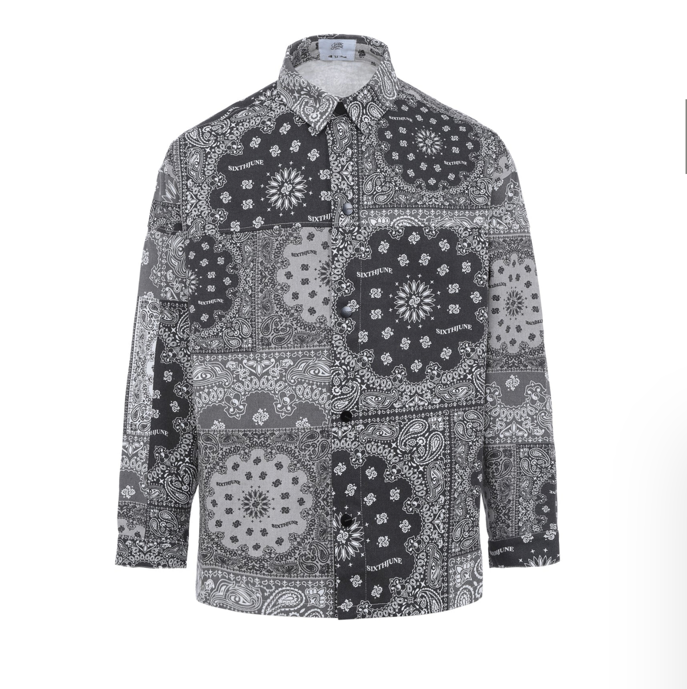 SIXTH JUNE BANDANA PATCHWORK SHIRT BLACK