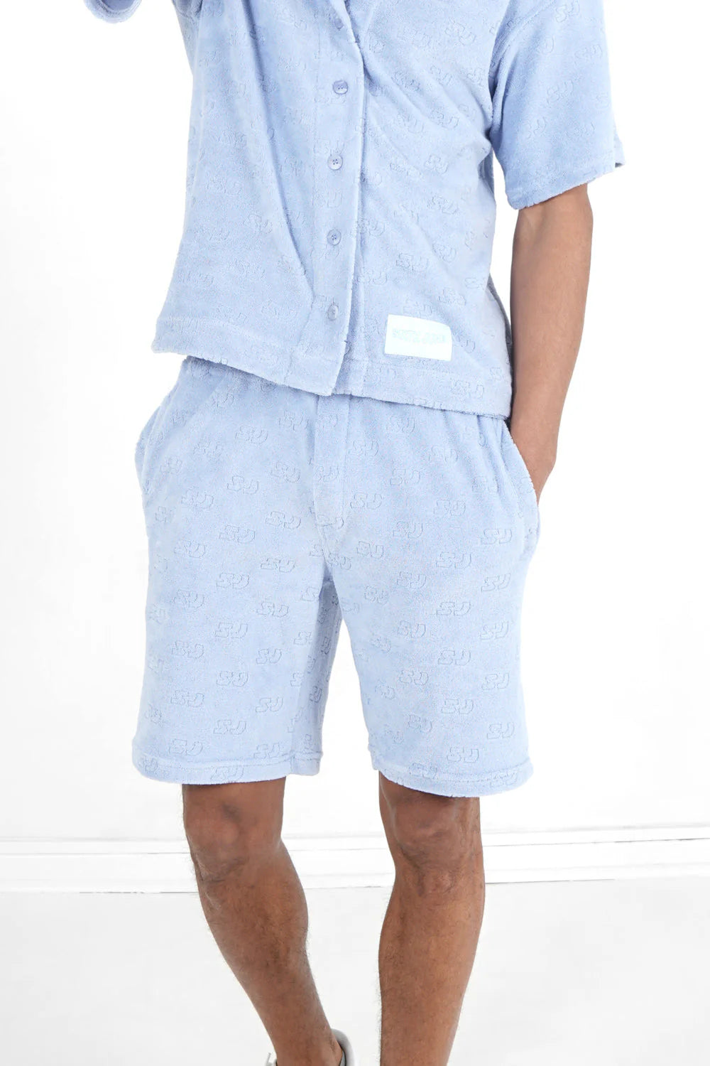 SIXTH JUNE FLEECED SHORT BLUE