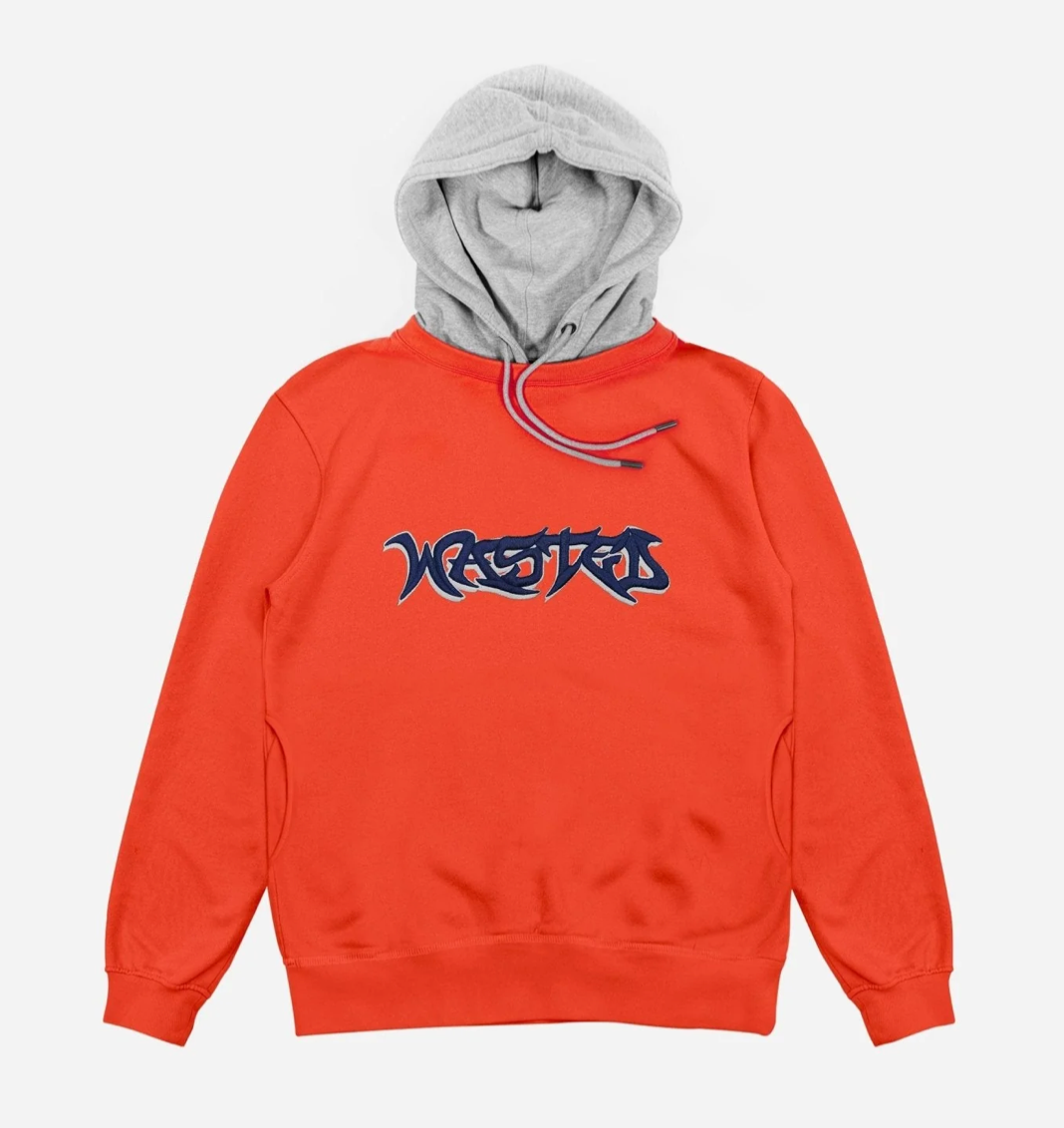 WASTED PARIS HOODIE TELLY SAVAGE RED ORANGE ASH GREY