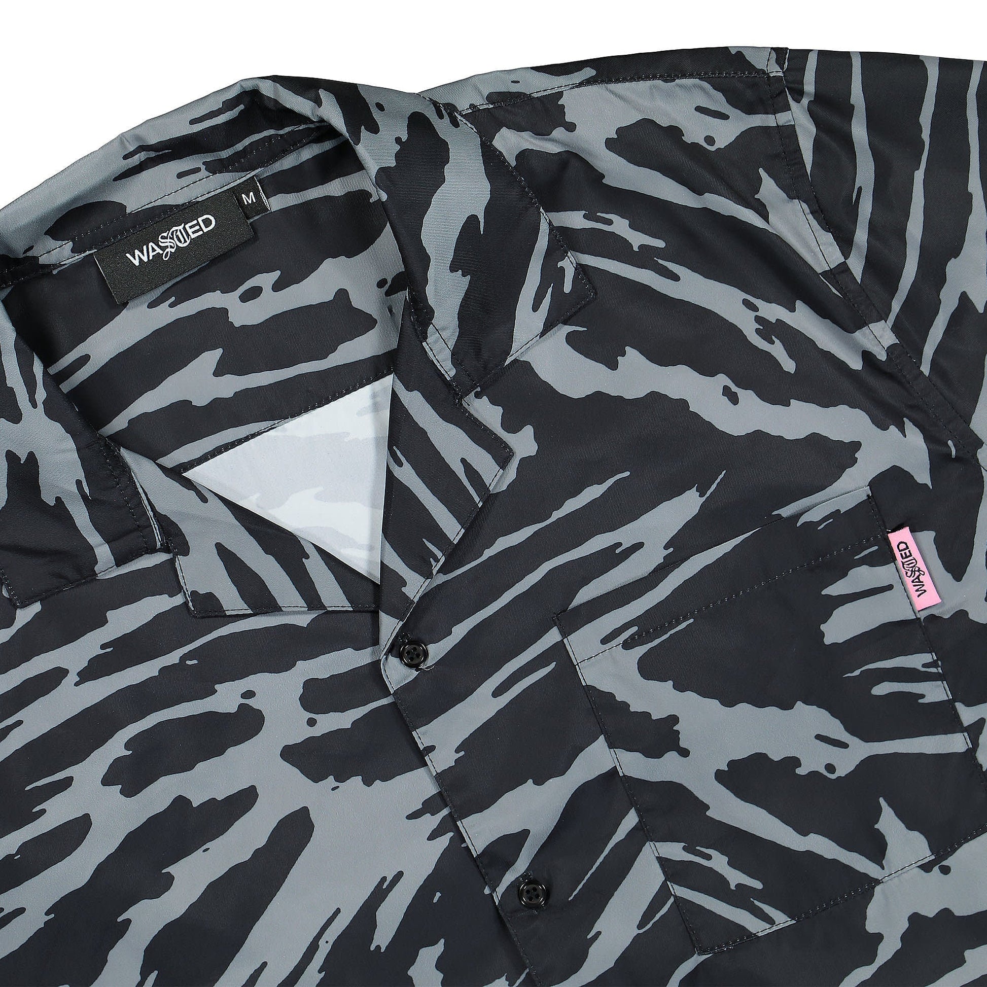 WASTED PARIS SHIRT ALLOVER HARVEY BLACK CHARCOAL GREY